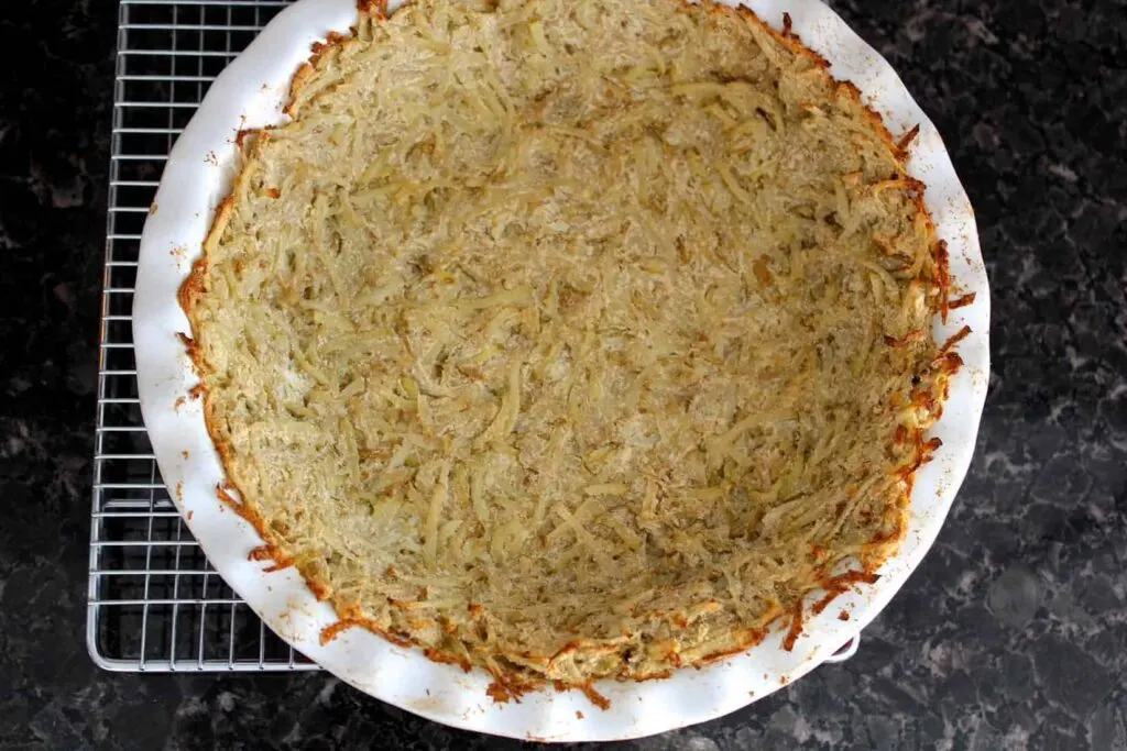 Baked potato crust before being filled