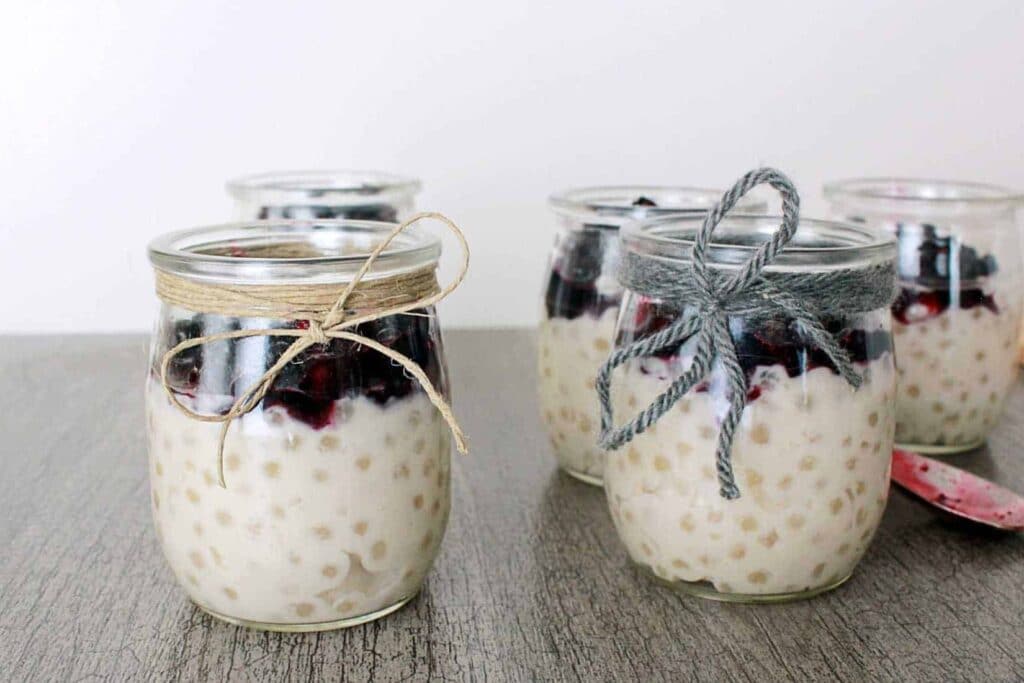 Pressure Cooker Tapioca Pudding With Cinnamon Roasted Wild Blueberries