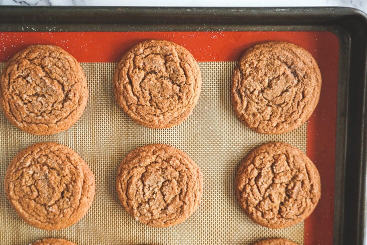 Ginger snaps with a perfectly crackled top.