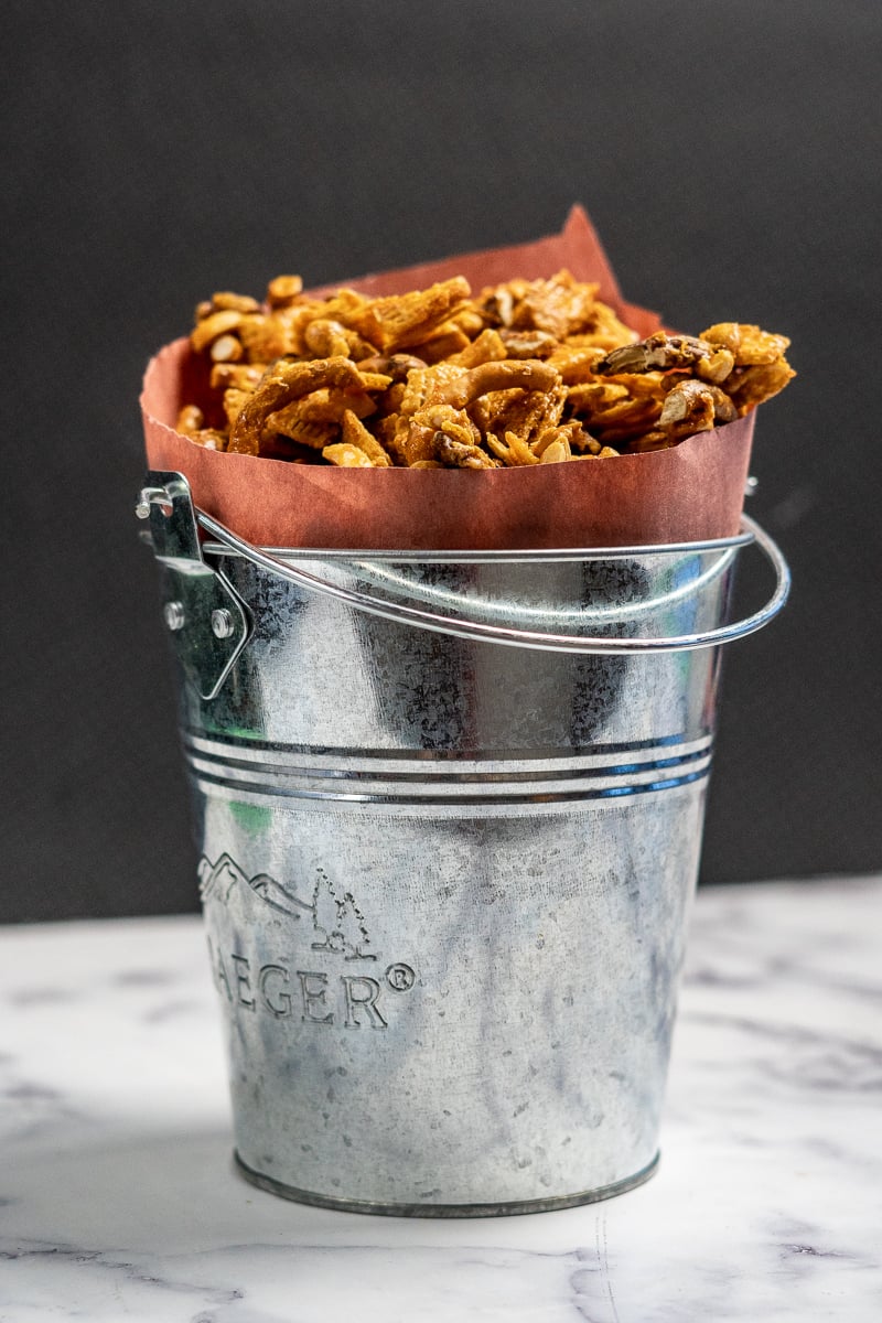 Traeger Smoked Chex Mix Recipe - Oh Sweet Basil