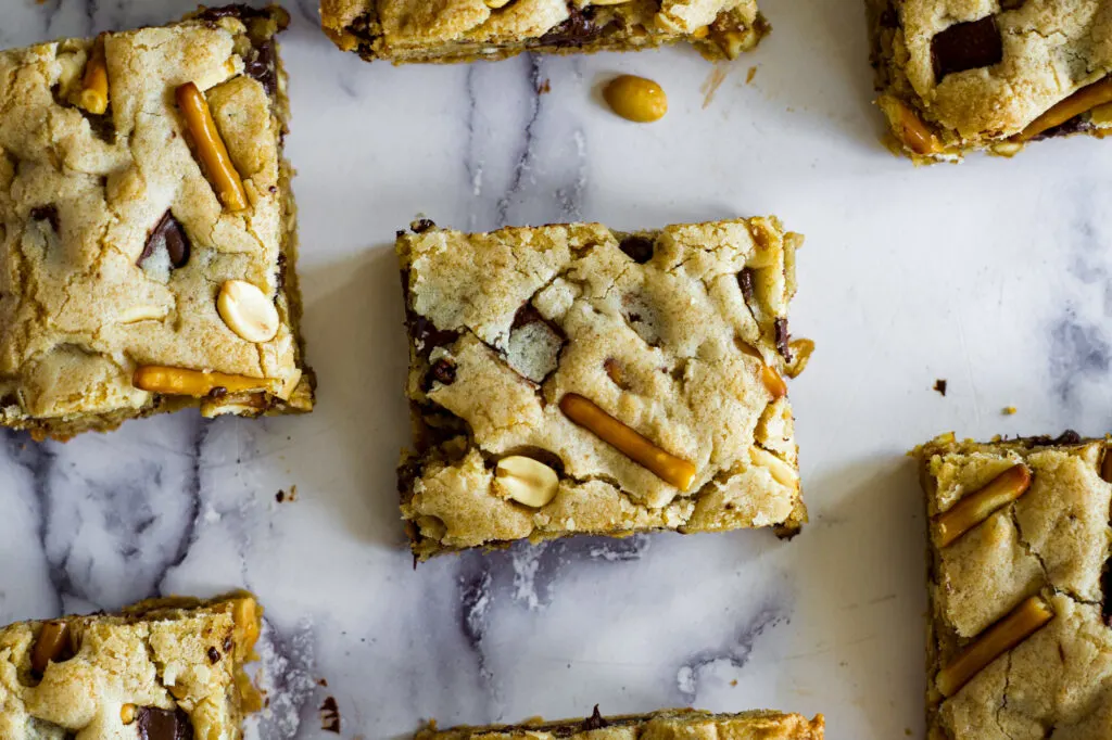 Overhead view of the blondies.