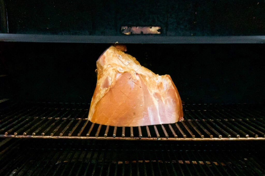 Ham on the smoker.