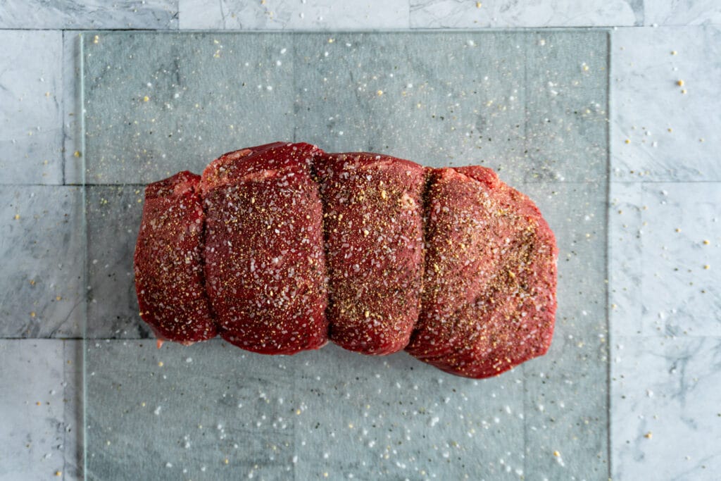 Roast with salt, pepper and garlic.