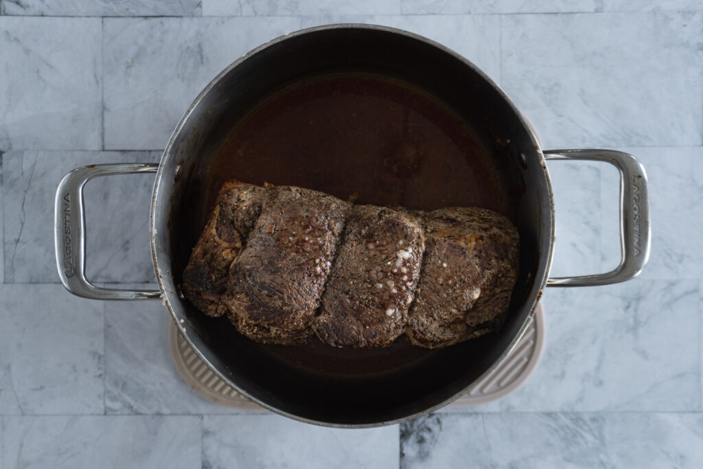 Fully roasted pot roast.