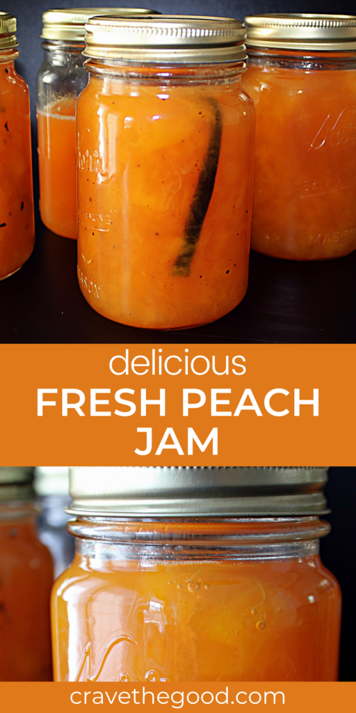 Fresh peach jam pinterest graphic.