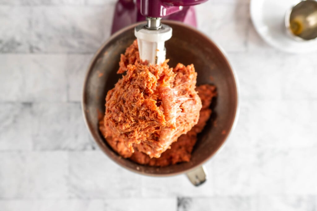 Fully combined ground beef jerky mixture. 