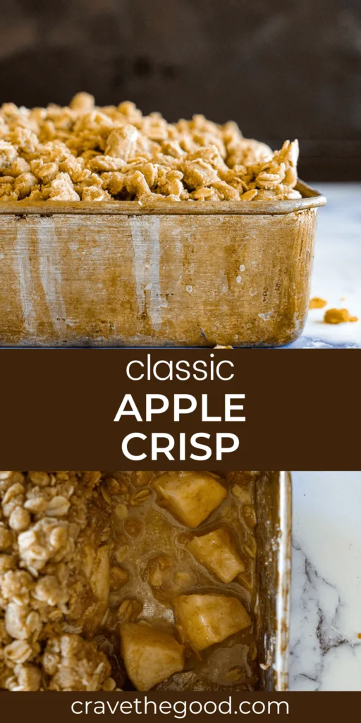 Classic apple crisp pinterest graphic.