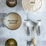 Bread machine sourdough bread ingredients.