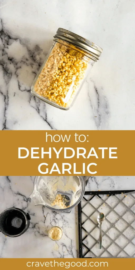 How to dehydrate garlic pinterest graphic.