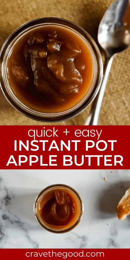 Quick + Easy instant pot apple butter pinterest graphic.