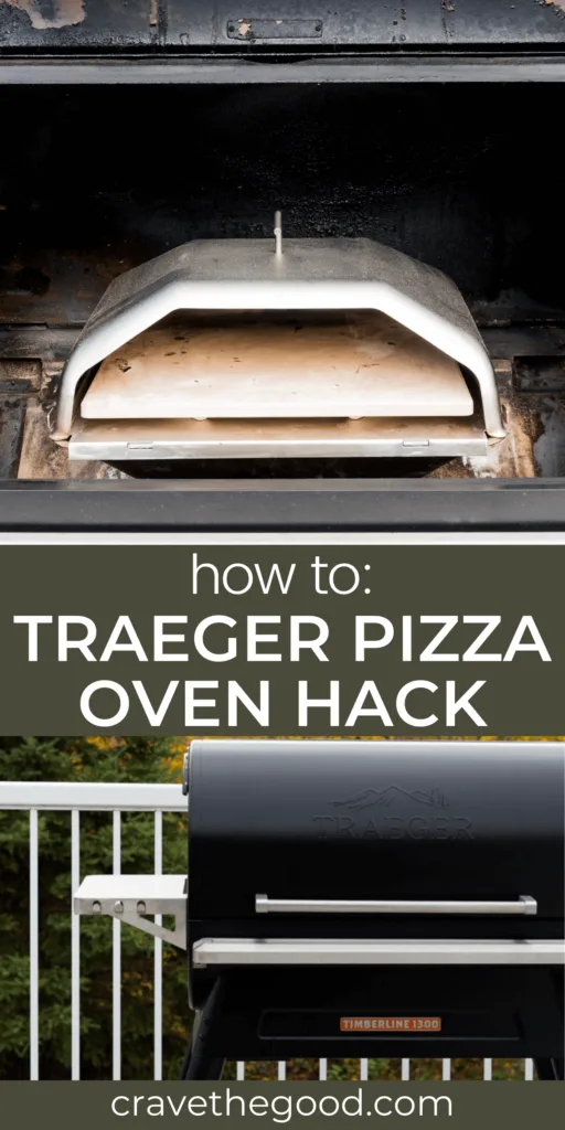 Traeger pizza oven hack pinterest graphic.
