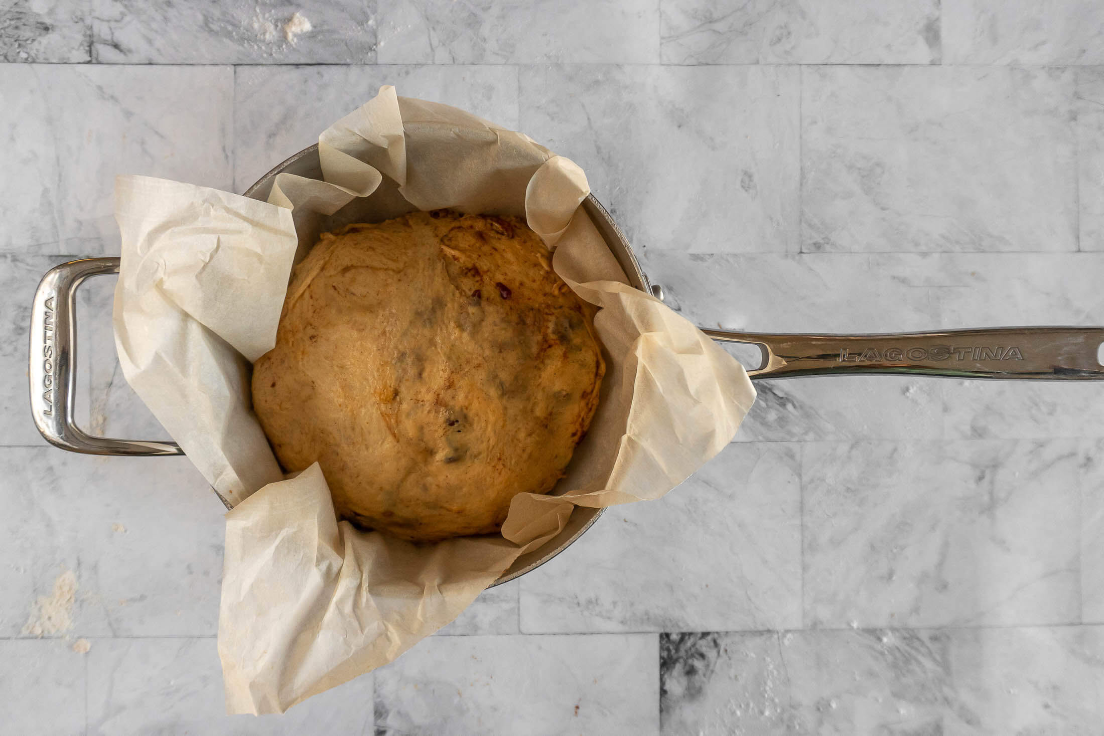 Dough in a bowl for rising.
