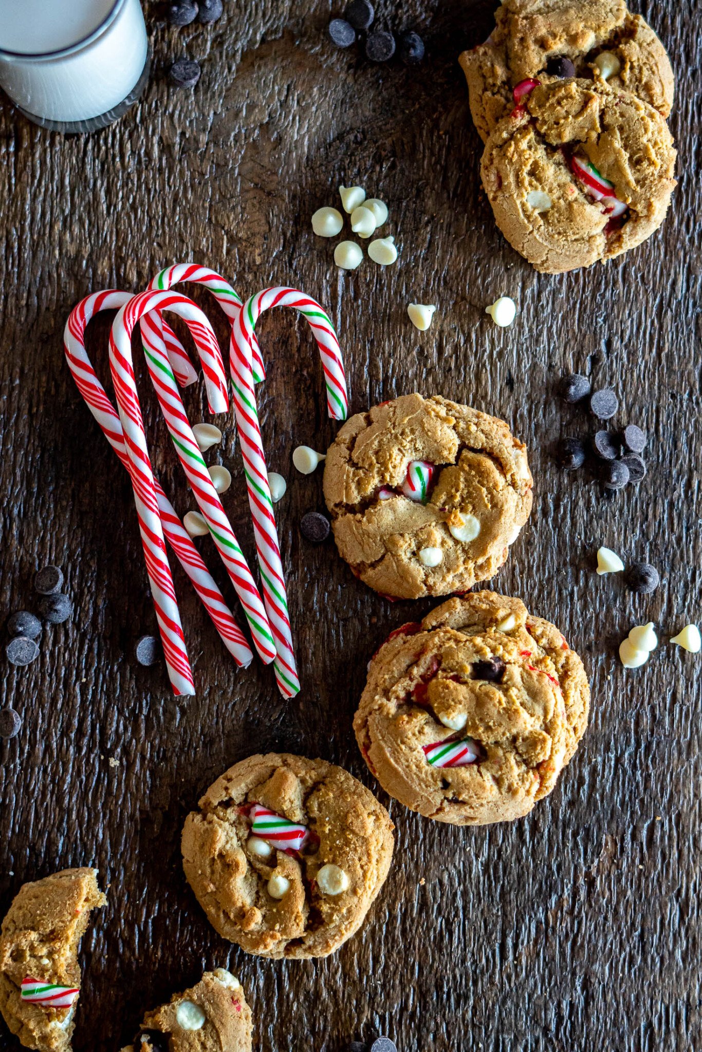 Double Chocolate Chip Candy Cane Cookies {yum!} Crave The Good
