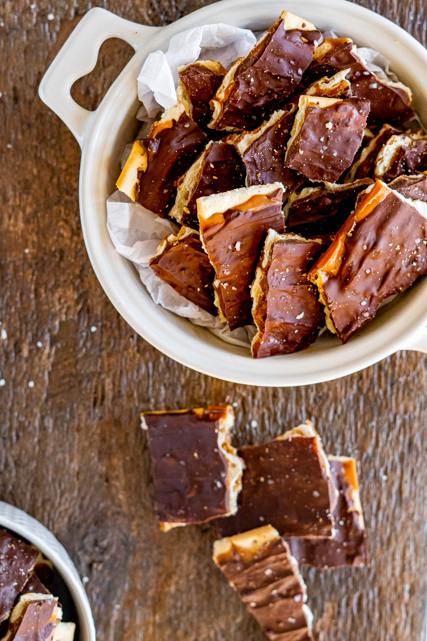 Broken up Christmas crack in a bowl. 