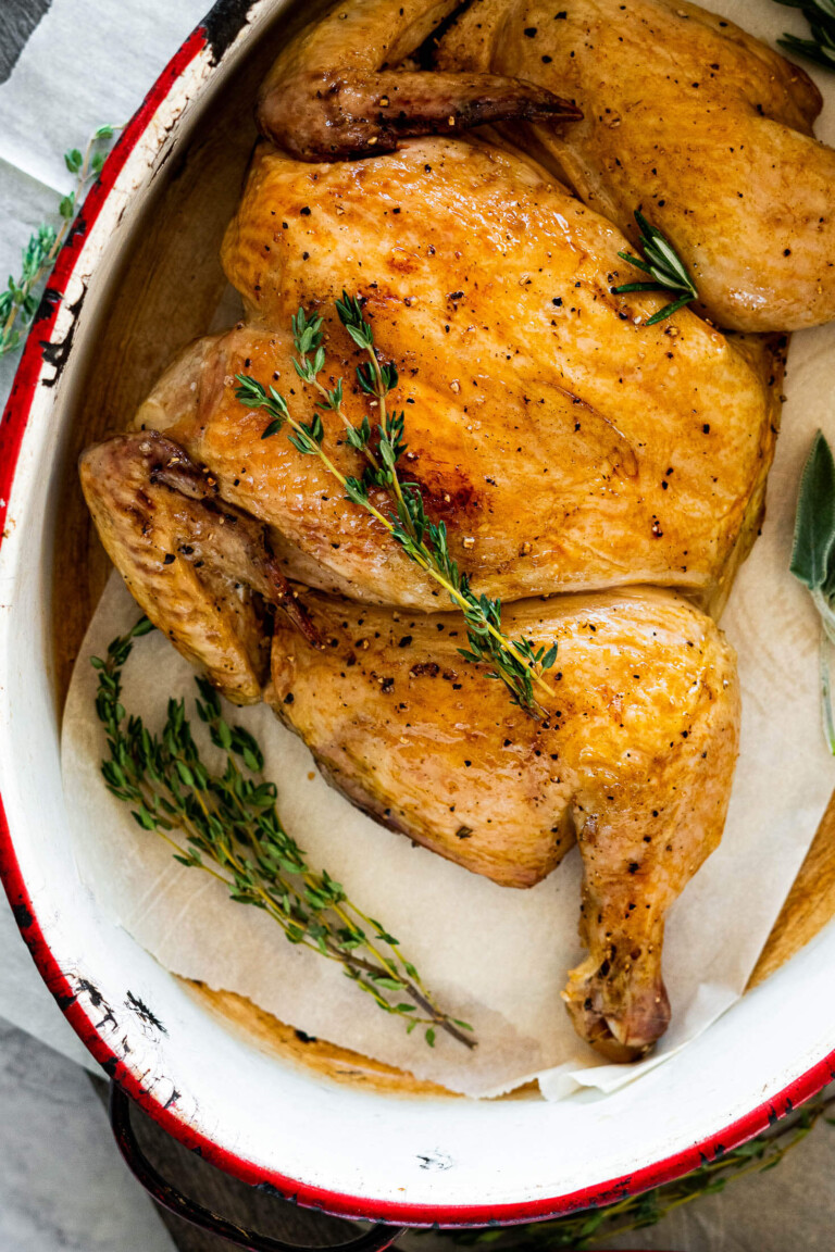 Close up of sous vide chicken.