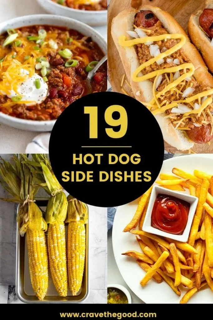 19 hot dog side dishes pinterest graphic.