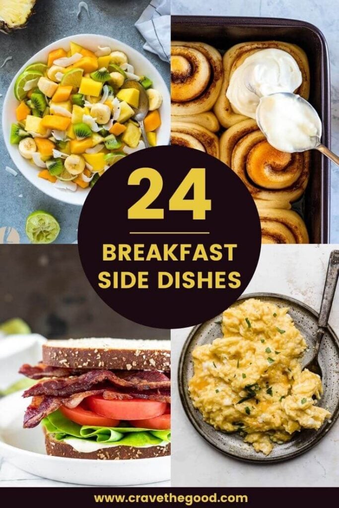 24 Breakfast side dishes pinterest graphic.