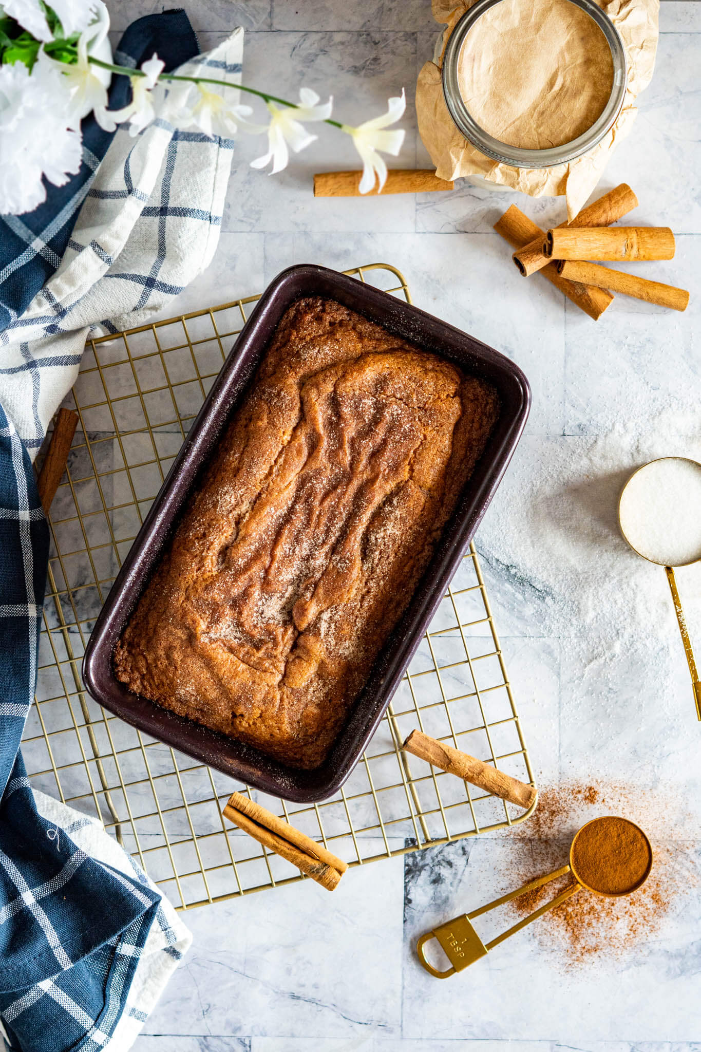 Amish friendship bread in a loaf pan.