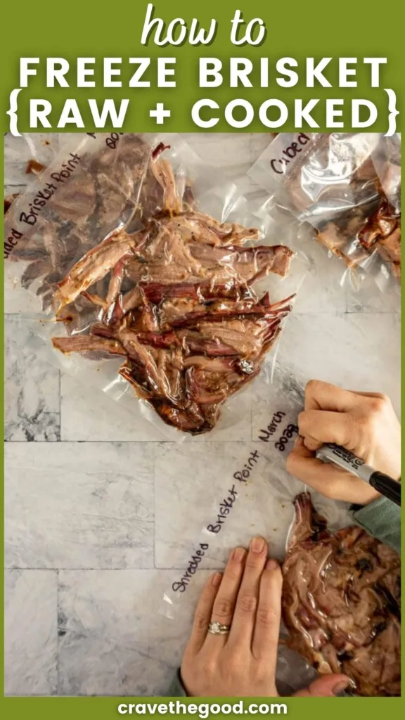 How To Freeze brisket pinterest graphic.