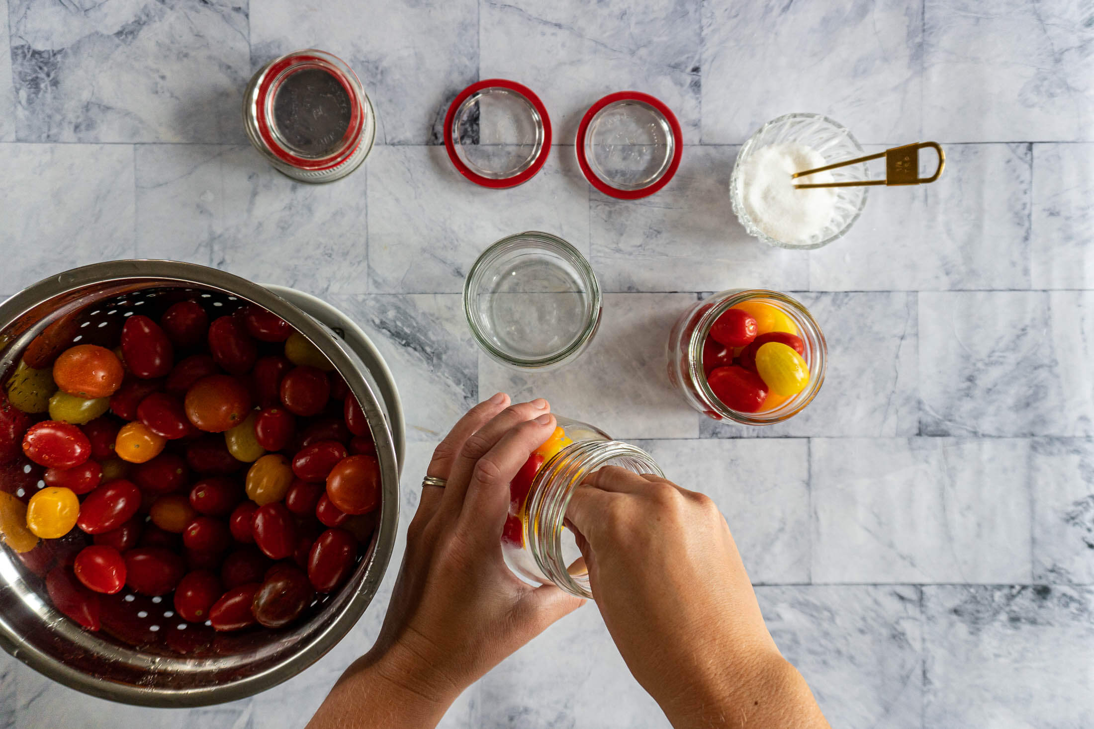 Easy Canned Cherry Tomatoes {Water Bath Recipe} crave the good
