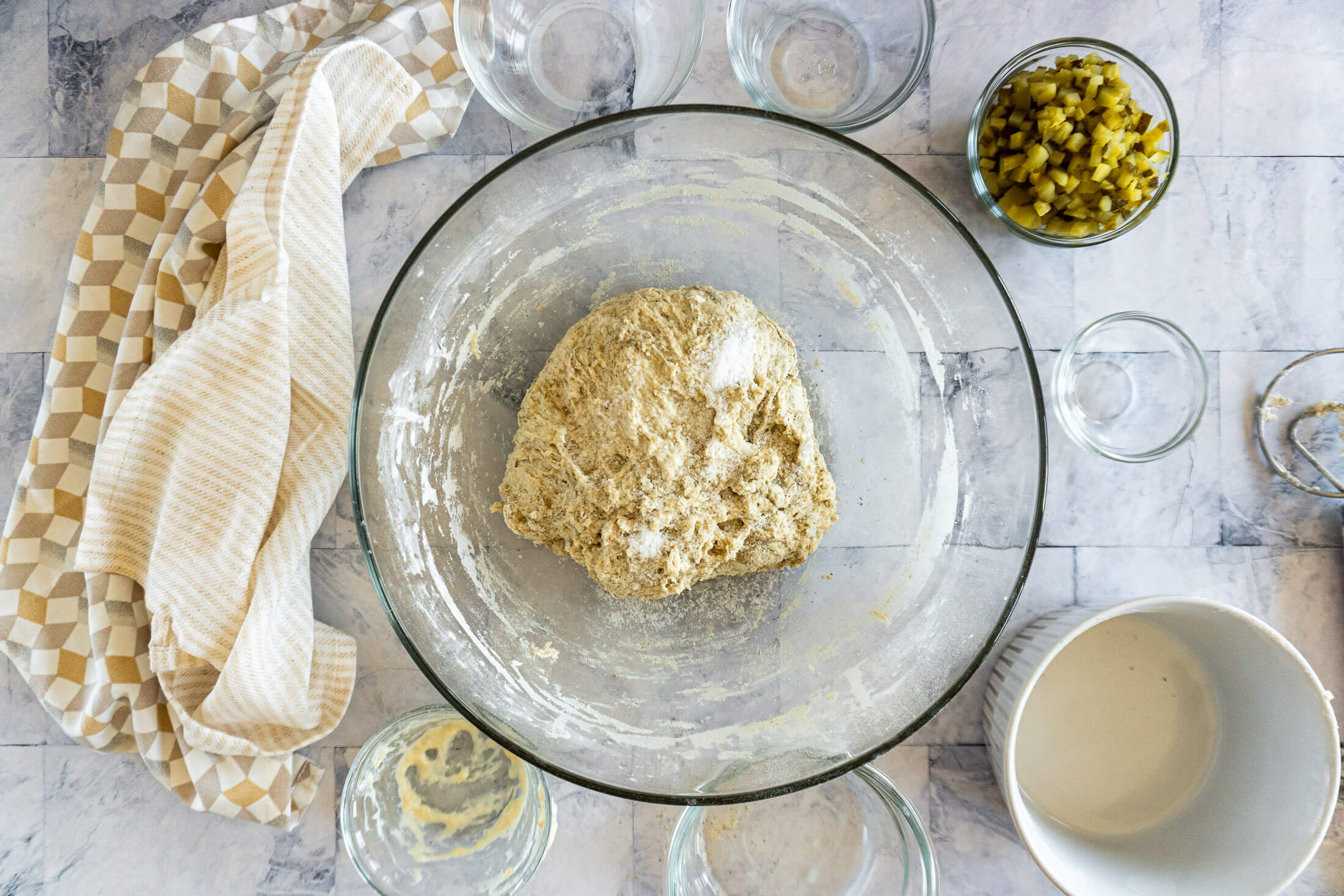 Shaggy ball of dough. 