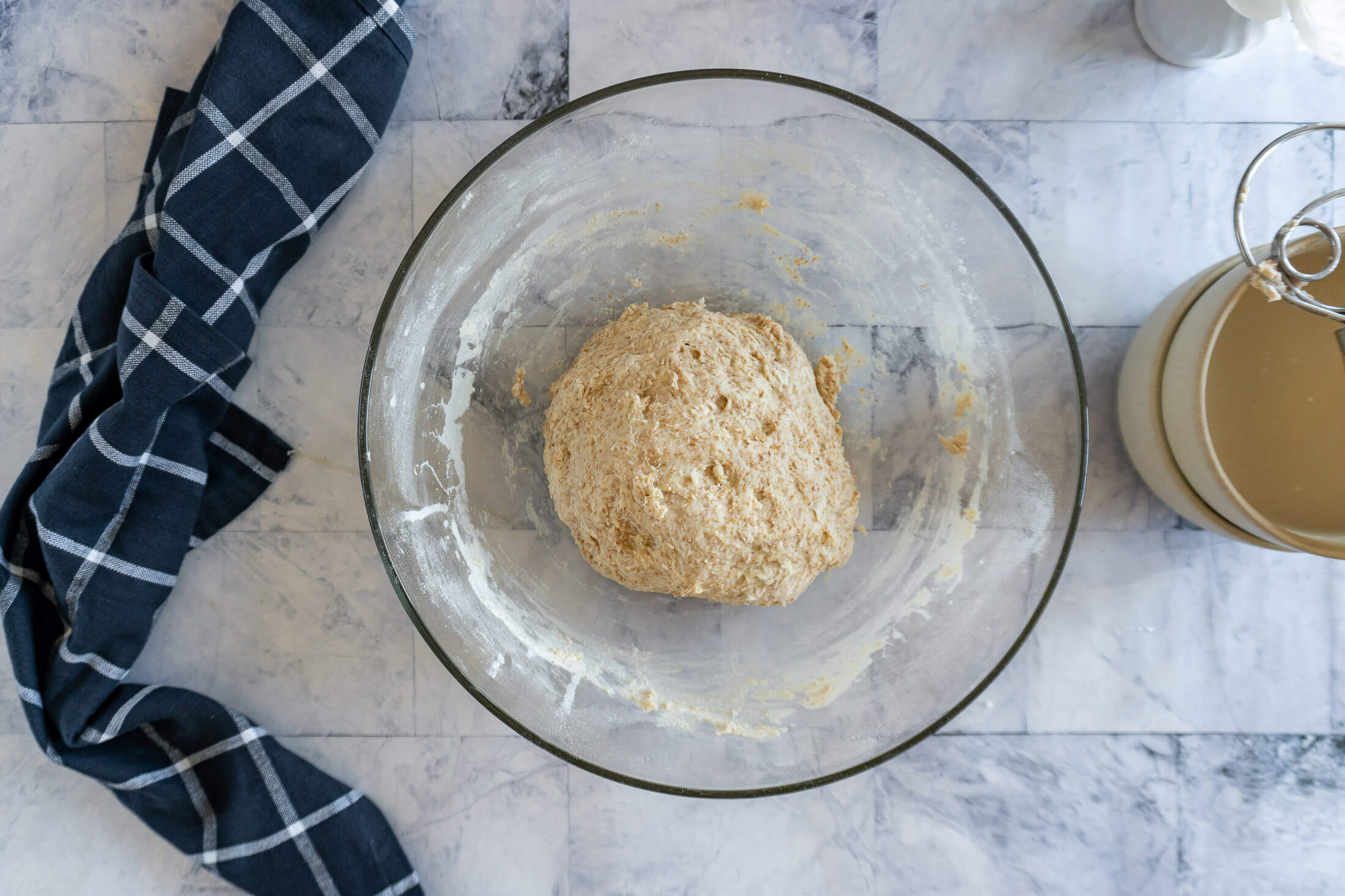 Dough before autolyse.