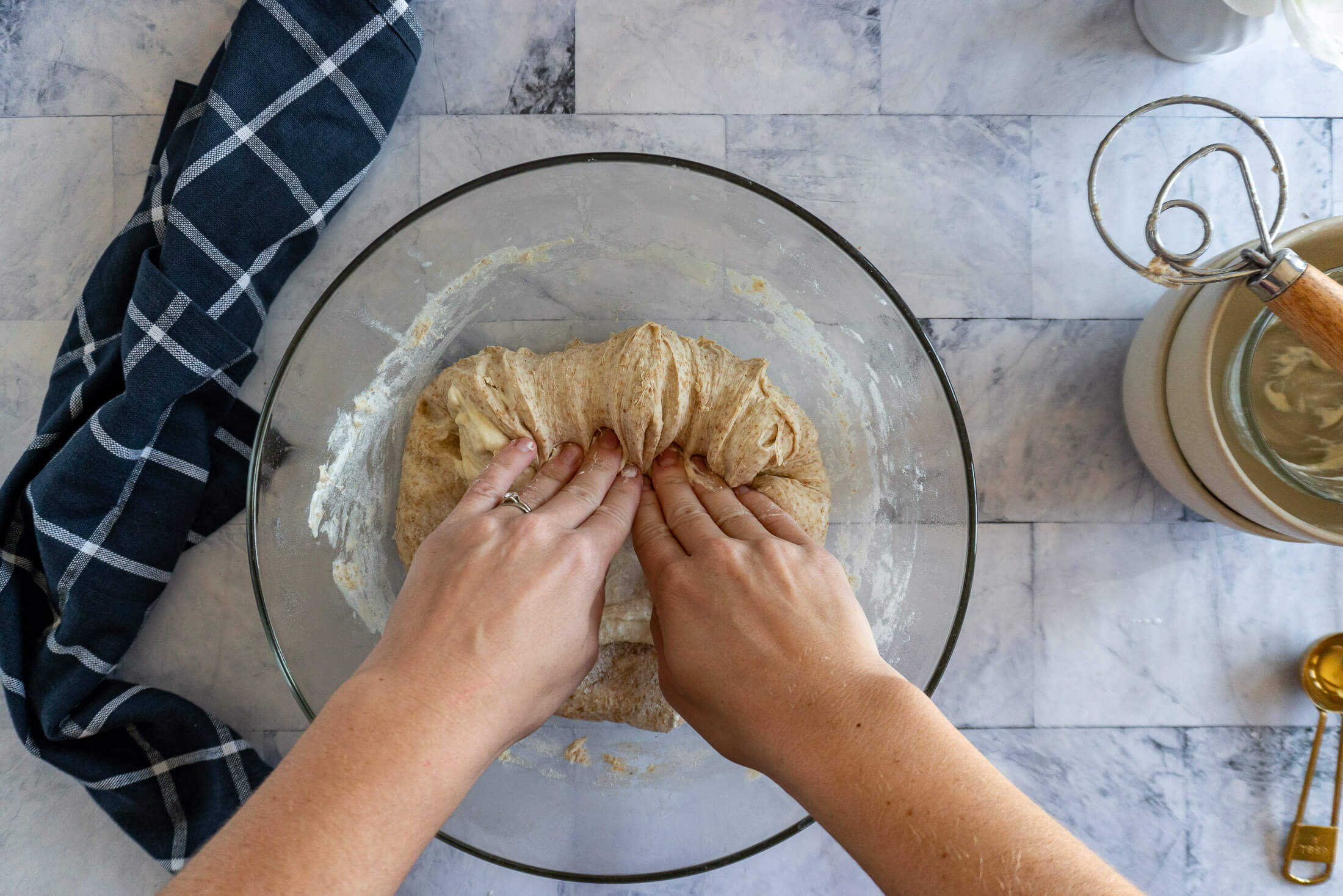 Folding in the starter.