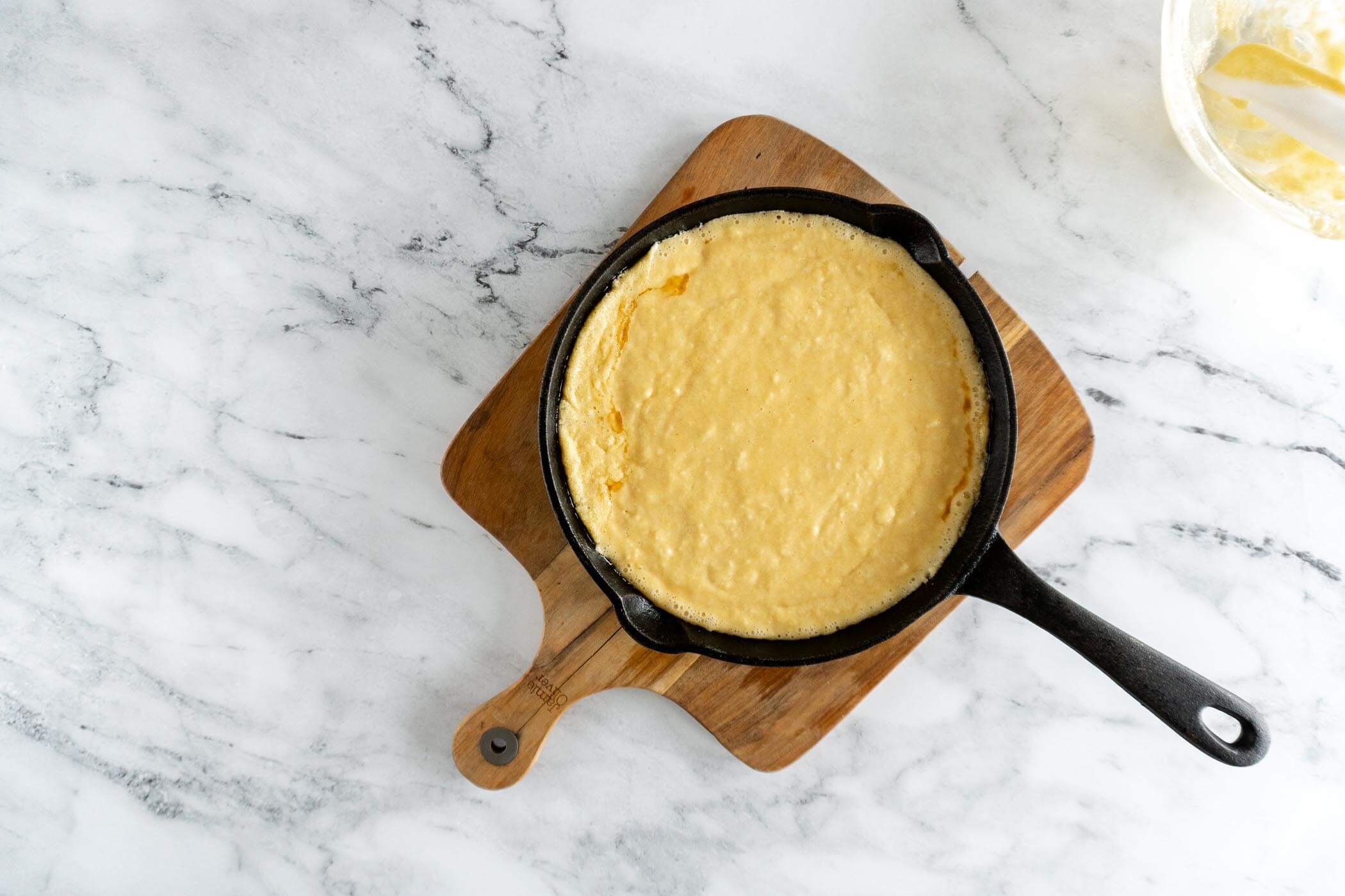 Discard cornbread Batter in heated skillet before baking. 