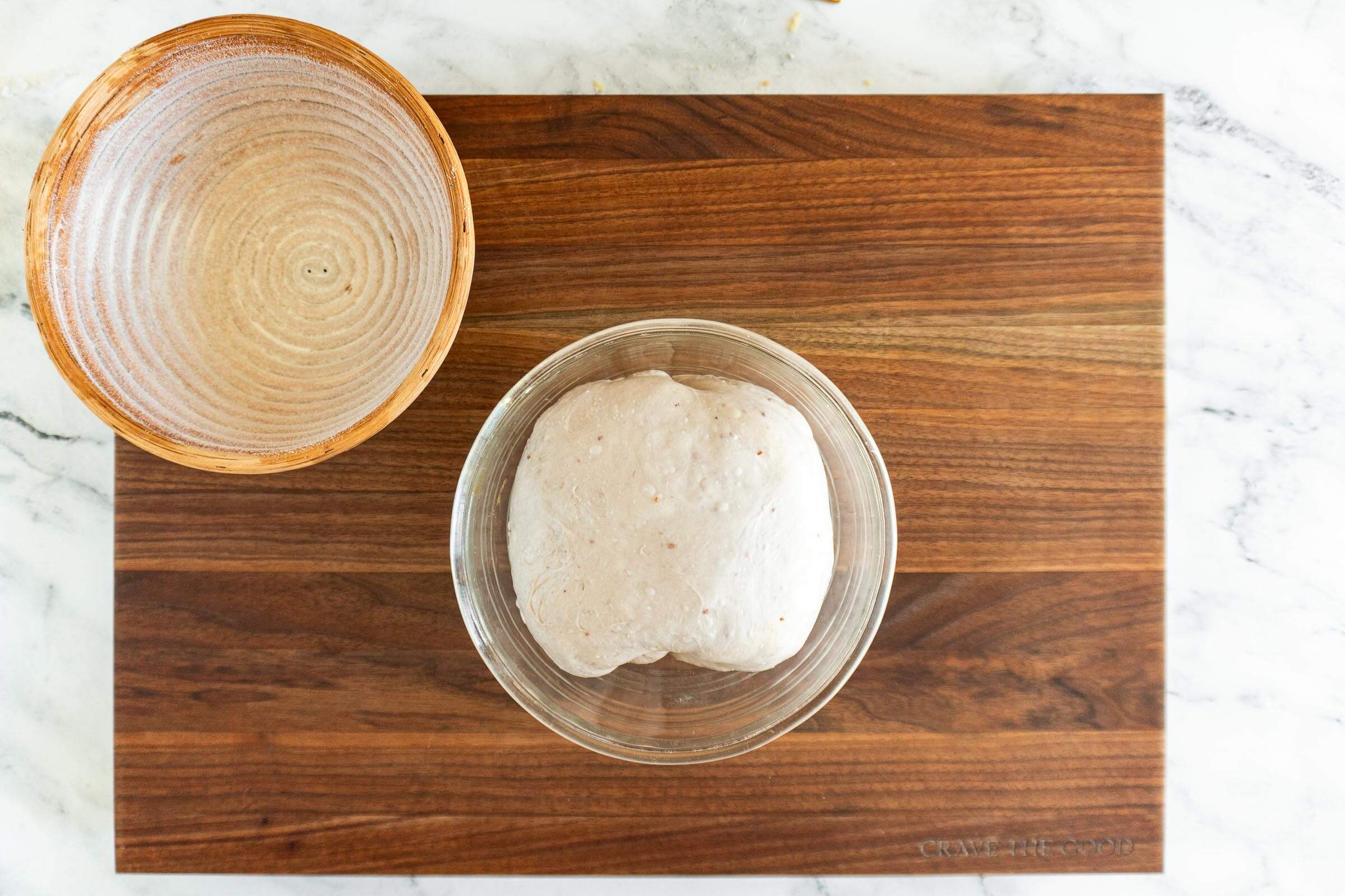 Dough after bulk ferment. 