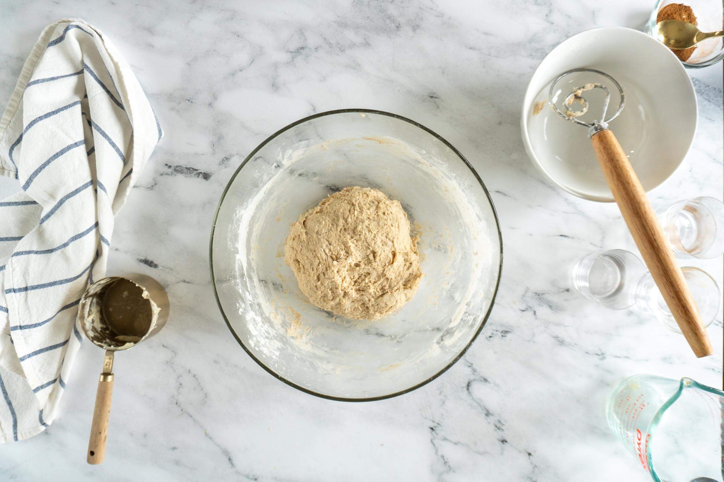 Apple cider sourdough dough after mixing. 