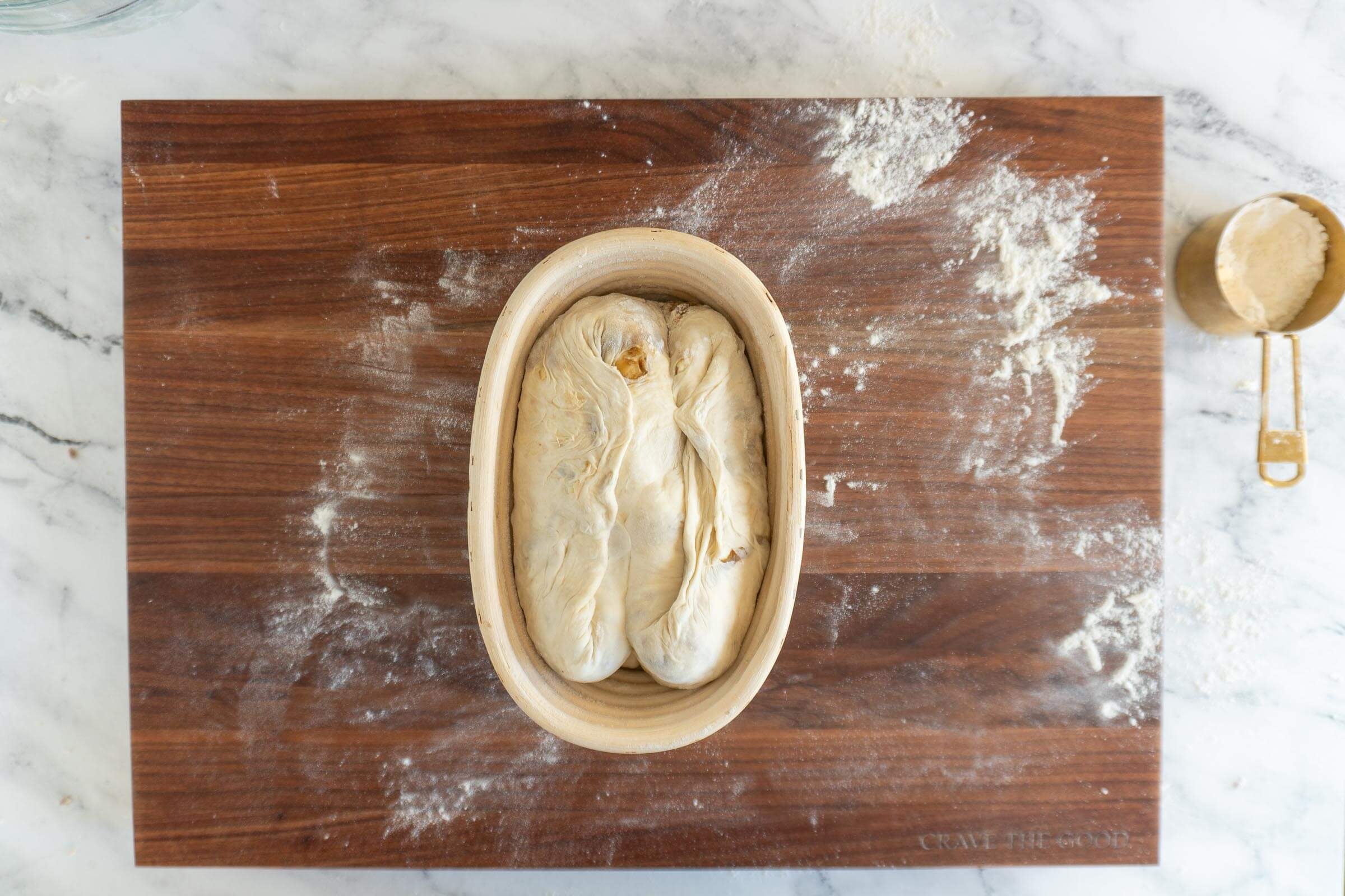 Dough in banneton. 