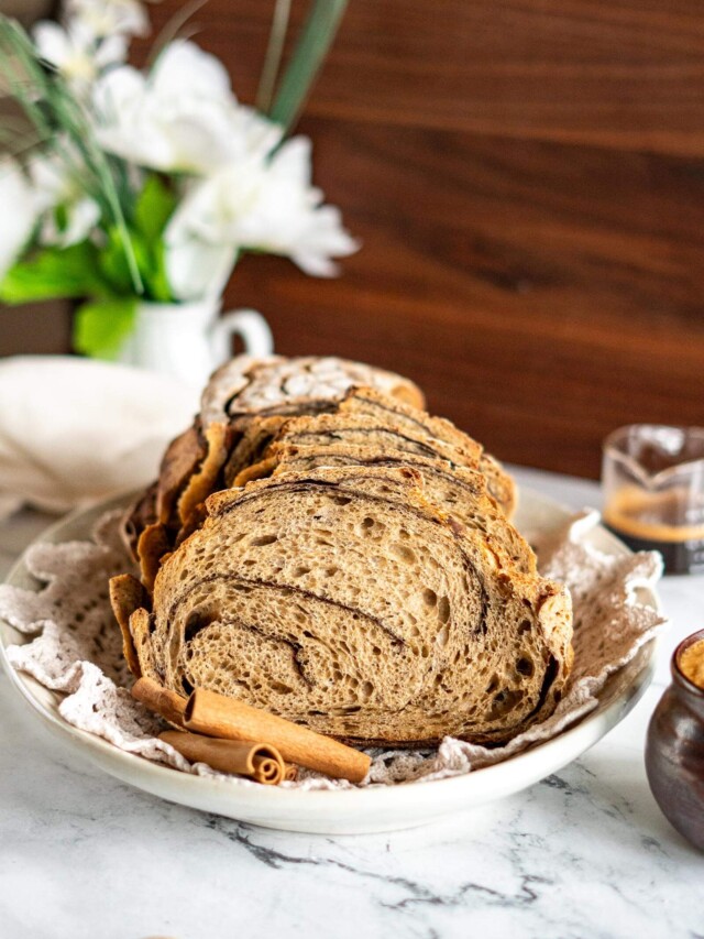 Sliced chai flavored sourdough.