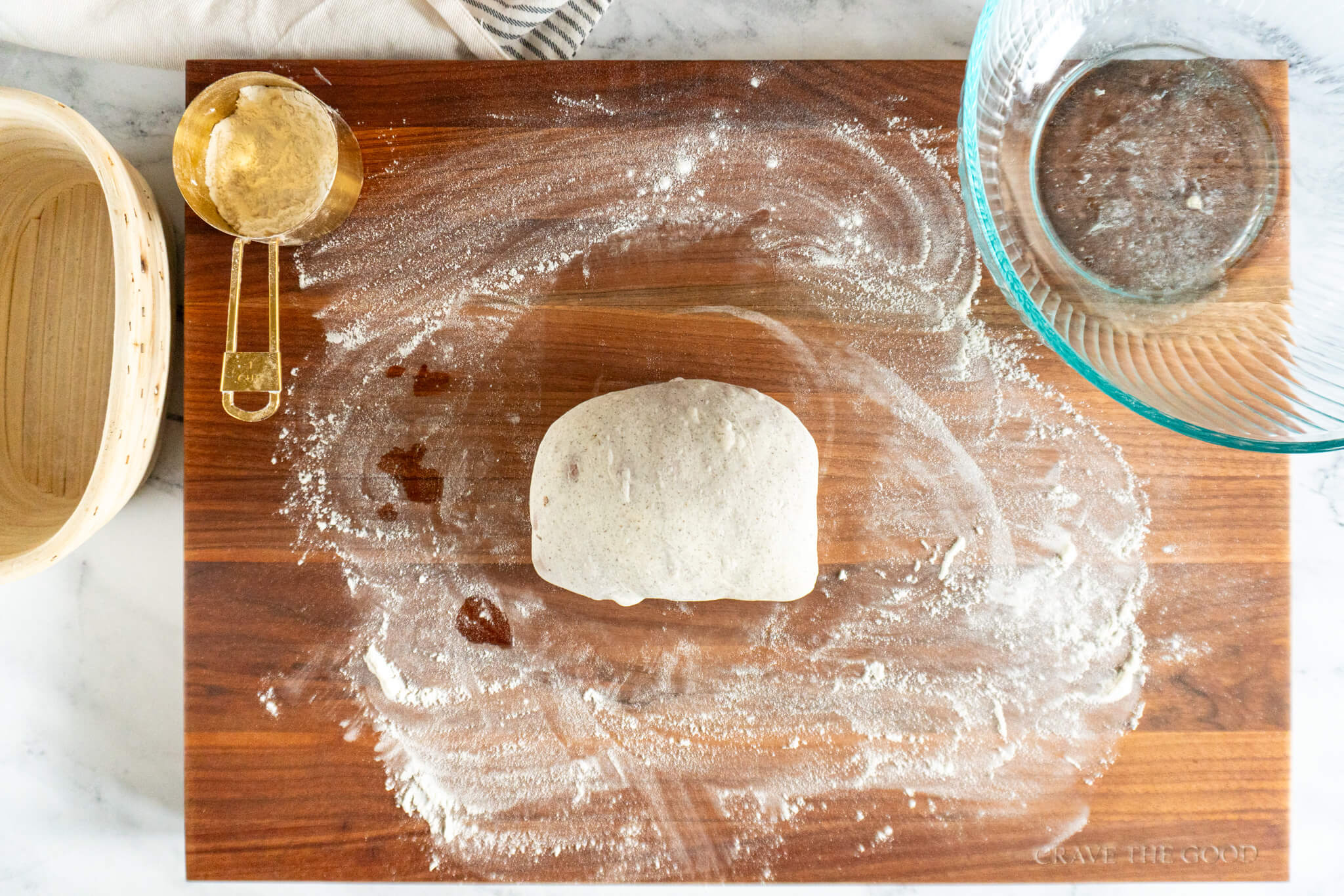 Dough rolled into a batard. n