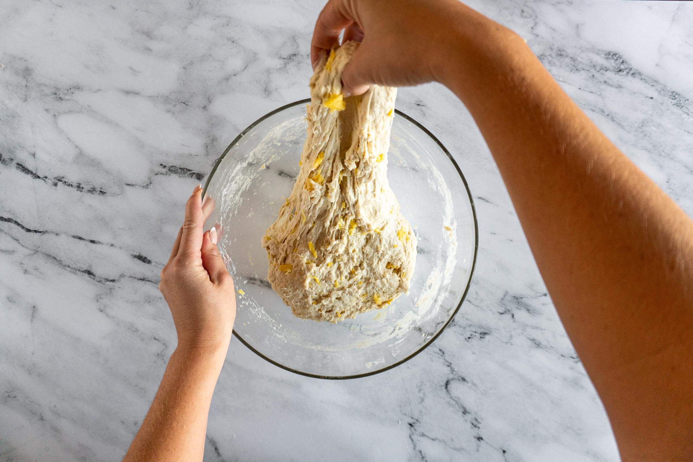 Stretching pineapple coconut sourdough. 