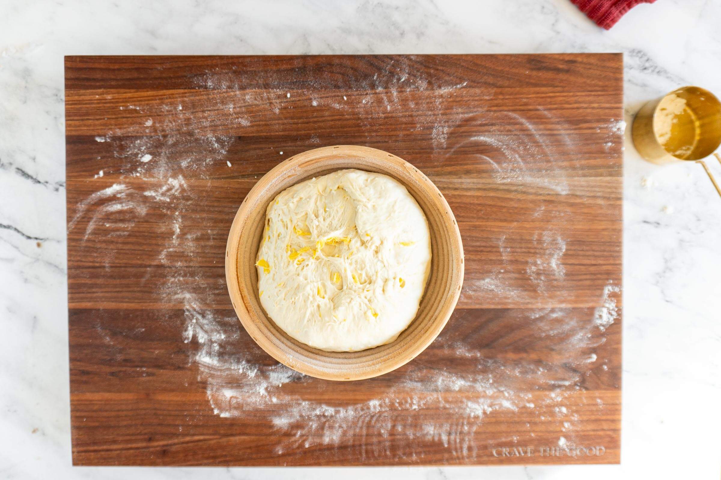 Dough before proofing.
