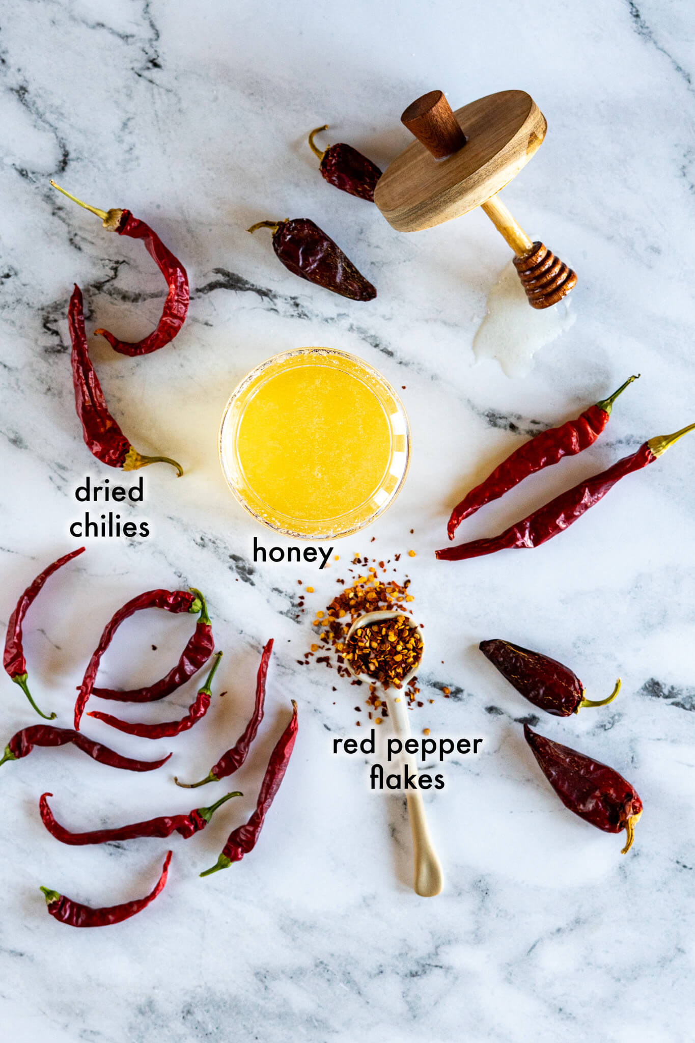 Ingredients required for hot honey.