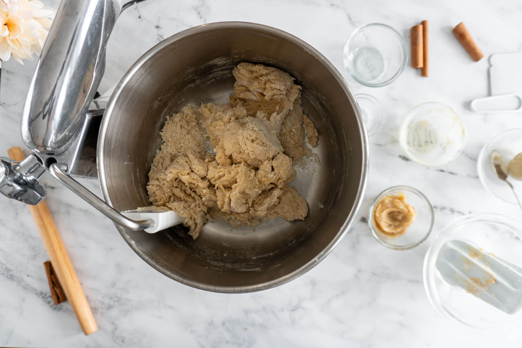 Rough dough after kneading.