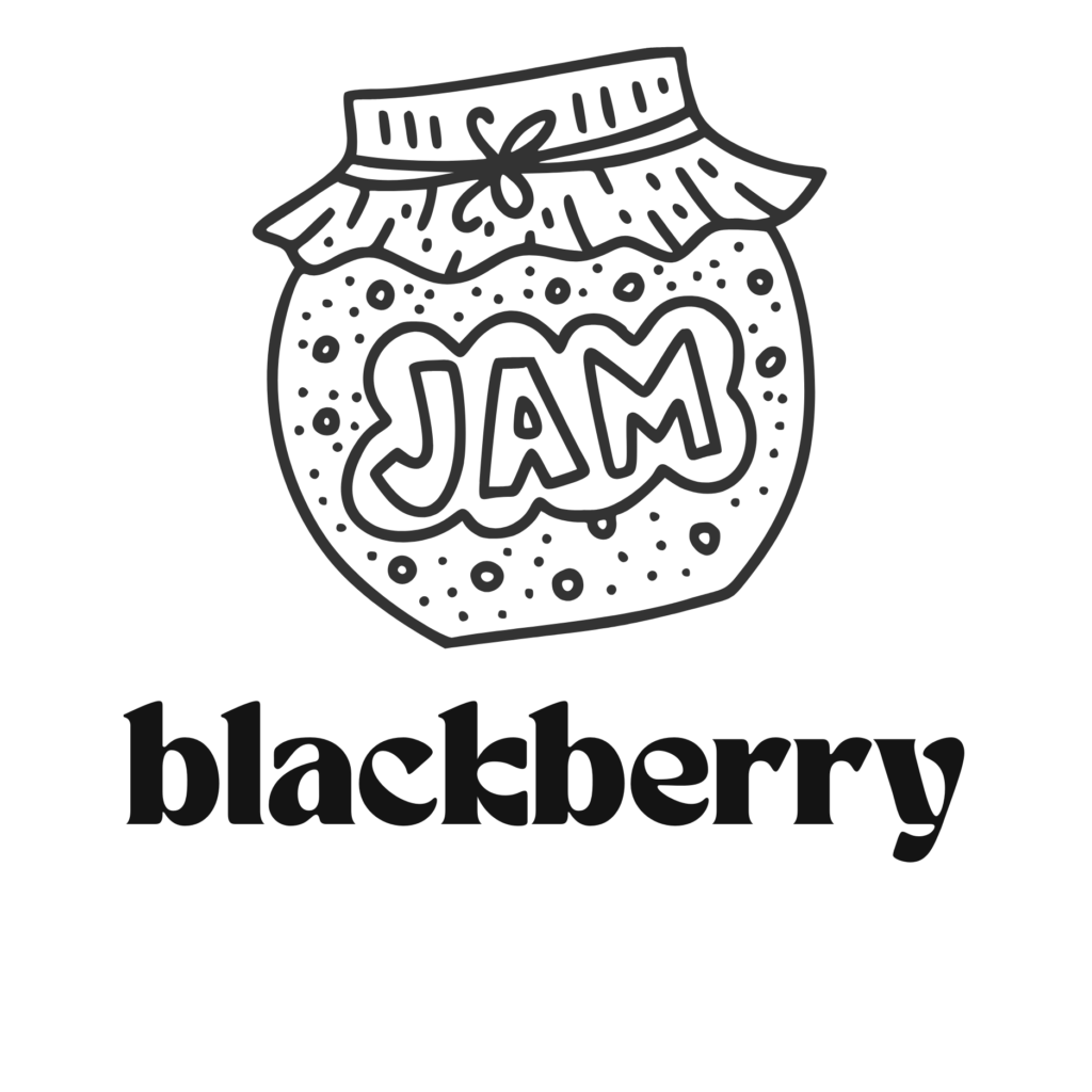 Blackberry jam label.