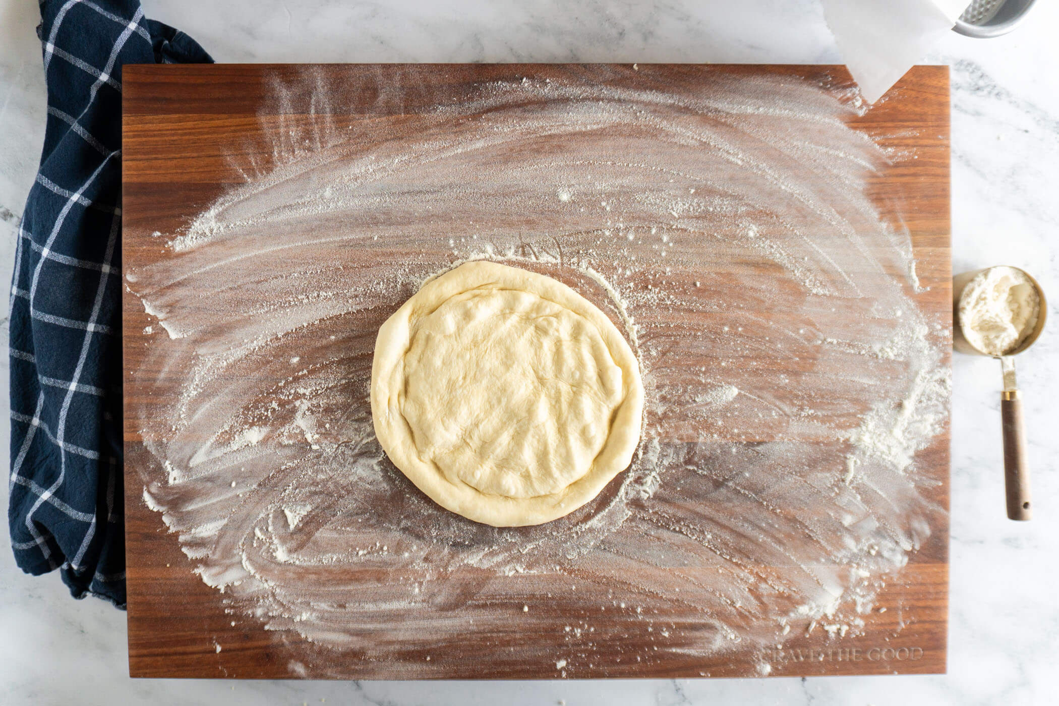 After working the dough with fingers.