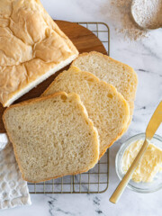 Sliced easy bread machine bread.